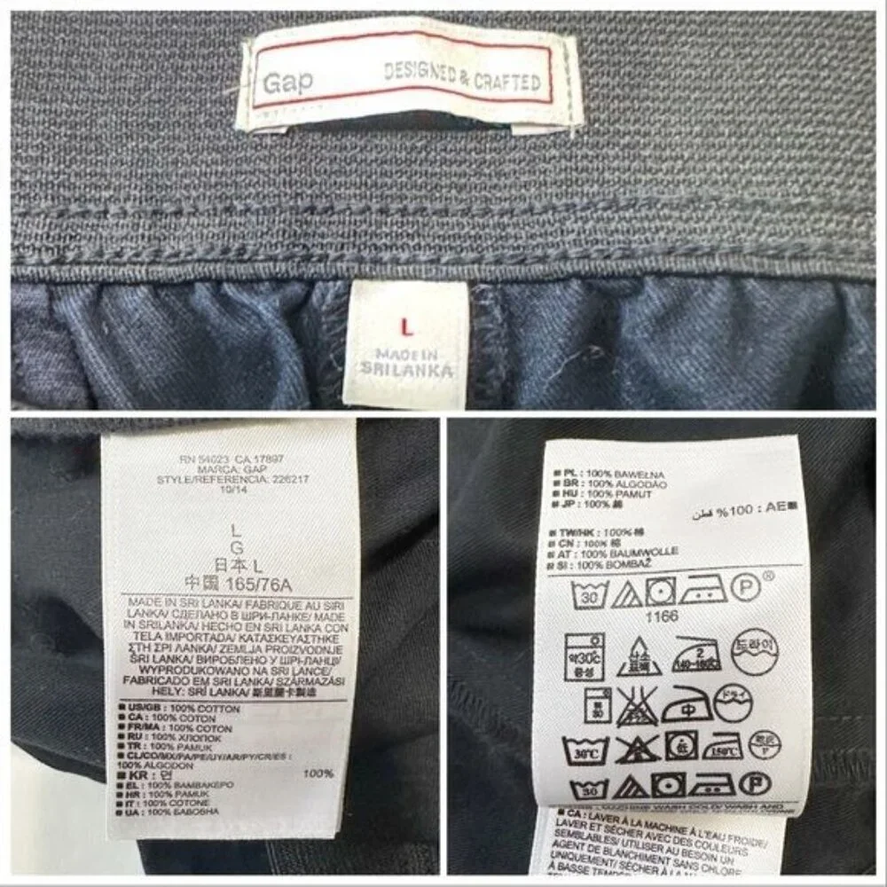 Gap Navy Blue Cotton Pull on Tailored pencil skirt, Size L